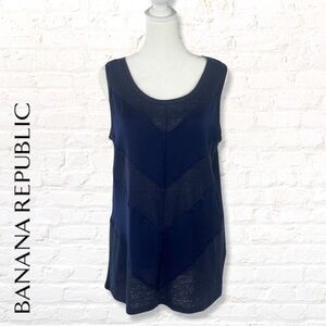 Banana Republic Linen Blend Chevron Sleeveless Top Size Medium